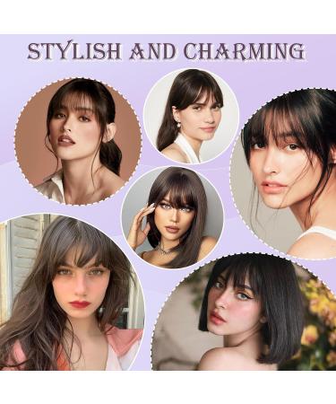 Real Hair Clip-In Fringe 100% Real Hair Clip in Bangs with Temples Remy Real Hair Fringe Bangs One Piece Human Hair Clip in Pony Fringe Extensions Natural Bangs for Women (Brown Black) - Buy Online on SooperMarket.com