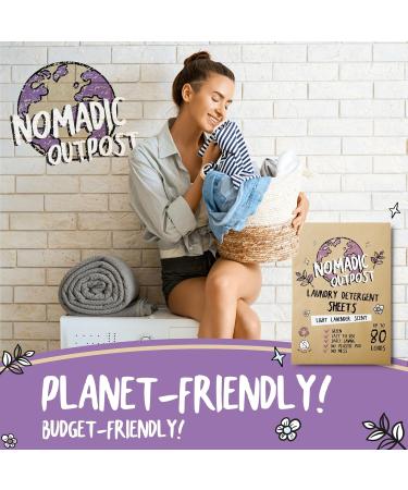 Eco-Friendly Laundry Detergent Sheets - Space-Saving Lavender Soap Strips for 80 Loads | Mess-Free Travel-Friendly Efficient Cleaning - Buy Online on SooperMarket.com