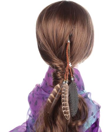 Awaytr Bohemian Feather Hair Band - Hippie Festival Accessories | 3-in-1 Tormented Feather Headdress for Women - Buy Online on SooperMarket.com