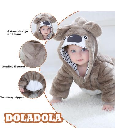 Doladola Unisex Baby Koala Romper | Spring Autumn Flannel Pyjamas 6-12 Months - Buy Online on SooperMarket.com