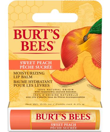 Burt s Bees 100% Natural Origin Moisturizing Lip Balm Sweet Peach 1 Tube in Blister Box