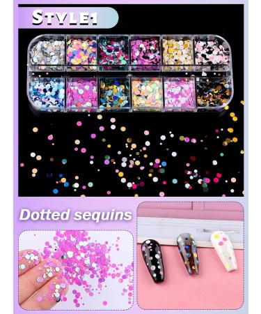 36 Color Nail Sequins - Kalolary 3D Nail Art Flakes Glitter Paillettes for Valentine s Day DIY Nail Decoration - Buy Online on SooperMarket.com