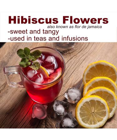 Ole Rico Dried Hibiscus Flowers 4 oz - Perfect for Hibiscus Tea - 100% Natural, Cut and Sifted - Resealable Bag - 4 Ounce Pack - Buy Online on SooperMarket.com
