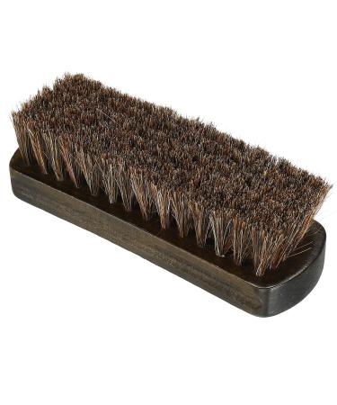PATIKIL Horsehair Shoes Brush 150mm Handheld Polish Daubers for Leather Boots Cloth Dark Brown