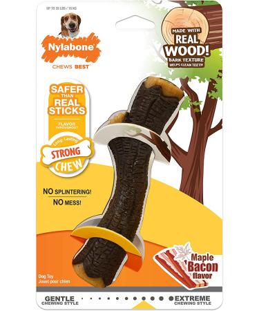 Nylabone Real Wood Stick Chew Toy - Maple Bacon Medium/Wolf Size - Buy Online on SooperMarket.com
