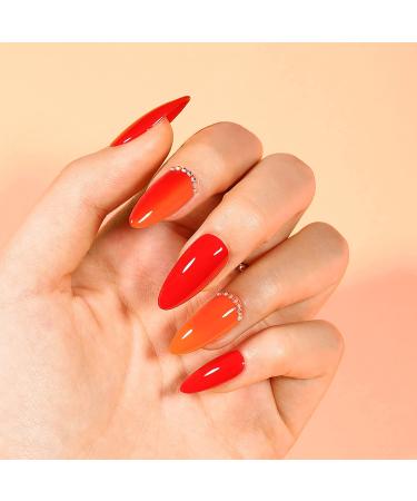 AILLSA Gel Nail Polish Set - 24 Pcs Candy Colors Spring Summer Kit with Glossy/Matte Top Coat, Rainbow Orange Pink Glitter Soak Off UV Gel Polish Set - Perfect Mother's Day Gift - Buy Online on SooperMarket.com
