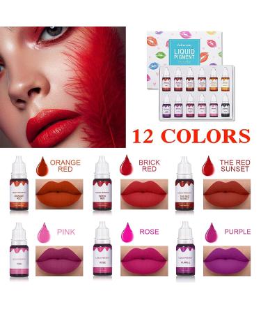 QIUFSSE 12 Colors DIY Lip Gloss Pigment Set - Natural High Color Rendering Red Warm Pigment for Lip Gloss Making - Set A - Buy Online on SooperMarket.com