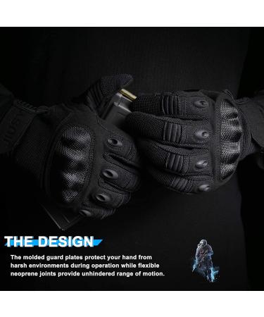 Touch Screen Airsoft Full Finger Gloves - Black Medium | Ideal for Motorcycle, Cycling, Hunting, and Outdoor Sports - Buy Online on SooperMarket.com