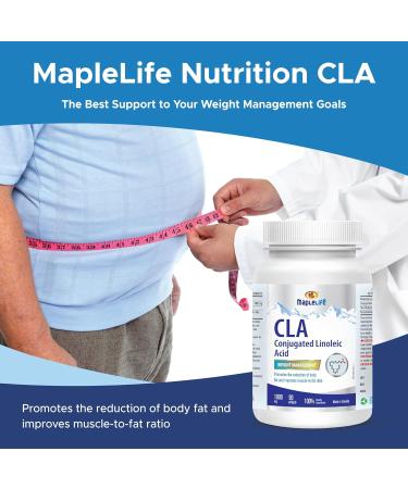 MapleLife Nutrition CLA Conjugated Linoleic Acid 1000 mg Promote Reduction of Body Fat Improve Muscle-to-Fat Ratio - Weight Management Metabolism Support Body Composition Antioxidant Maintain Overall Health 90 Softgels - Buy Online on SooperMarket.com