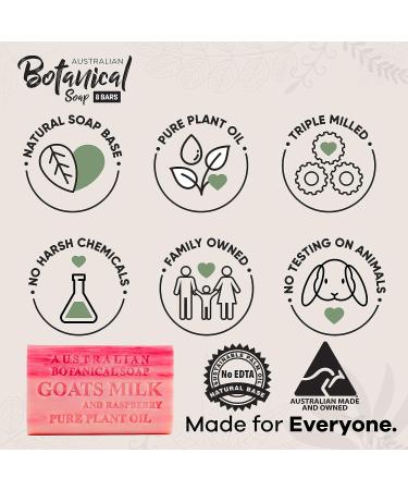 Australian Botanical Goats Milk Soap with Raspberry 6.6 oz | Shea Butter Enriched | All Skin Types | 1 Count - Buy Online on SooperMarket.com