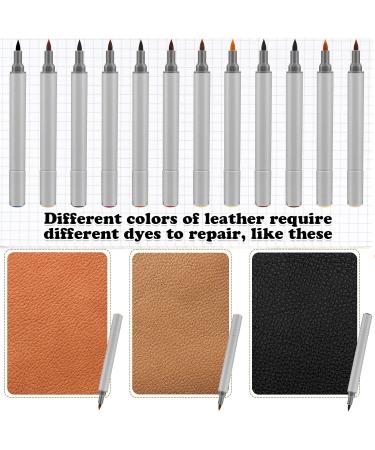 Leather Dye Marker Pens - 12 Pack Dual Tip Touch Up Pen Set for Shoe Repair - 12 Colors - Buy Online on SooperMarket.com