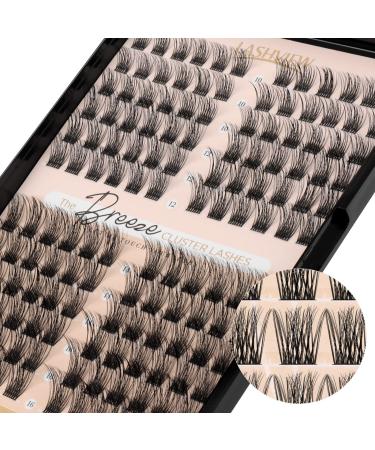 LASHVIEW Lash Clusters DIY Eyelash Extensions Mega Volume Individual Lashes Eyelash Clusters Extensions Wispy Lashes Cluster DIY at Home(Volume D-10-16mix) 703 D curl