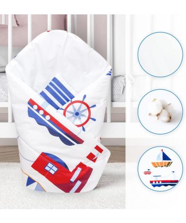 Marina Cotton Baby Swaddle Wrap Blanket | Newborn Sleeping Bag 0-3 Months | Soft & Cozy Swaddling Essential - Buy Online on SooperMarket.com
