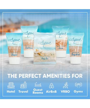 Aqua Organics Hotel Soaps and Toiletries Bulk Set - 75 Piece All-In-Kit Amenities for Hotels & Airbnb | Travel Size Shampoo, Conditioner, Body Wash, Lotion & Bar Soap - Buy Online on SooperMarket.com