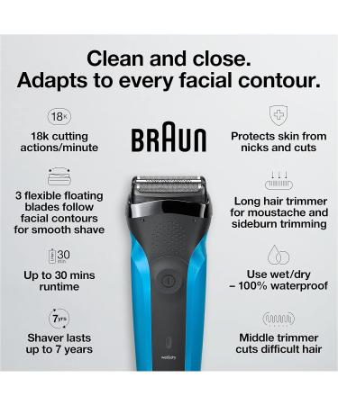 Buy Braun 3-Flex Wet/Dry Rechargeable Men's Shaver - Fast Worldwide Shipping & Best Prices - Buy Online on SooperMarket.com