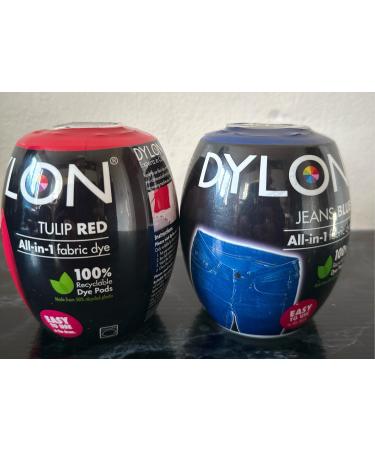Dylon Machine Dye Pod 350g Tulip Red and/Jeans Blue by PADMASHRE Pack of 2