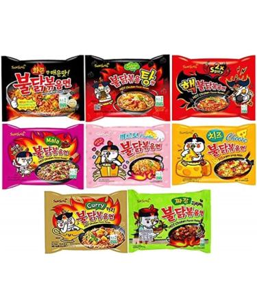 Samyang Korean Assorted Top Spicy Ramen Noodle Challenge (Pack of 5)- 1 of each 5 different flavour - Buy Online on SooperMarket.com