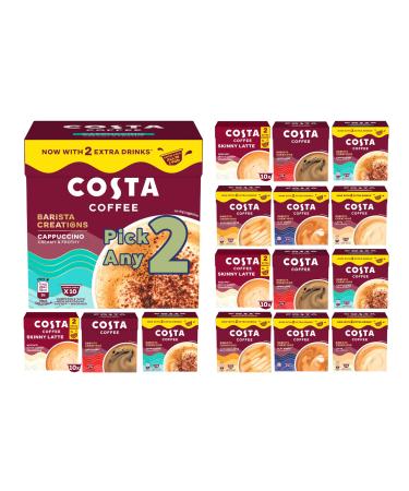 Costa Coffee Pods - Pick Any 2 Pack From 6 Flavours Including Costa Skinny Latte Pods Americano Pods Latte Pods Caramel Latte Pods Cappuccino & Flat white Coffee Pods