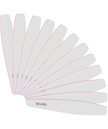 CGBE Professional Nail Files 12Pcs 150/150 Grit Files Set Double-Sided Grit Emery Board Manicure Tools for Home and Salon Use