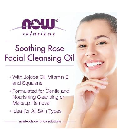 Now Foods Soothing Rose Facial Cleansing Oil 4 oz | Gentle Makeup Remover & Hydrating Cleanser - Buy Online on SooperMarket.com