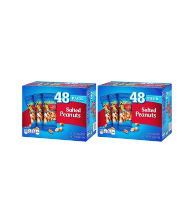 Planters Nuts on the Go Salted Peanuts, 1 oz single-serve bags, 96 Bags Total 2 Pack(48 Count) 1 Ounce (Pack of 96)