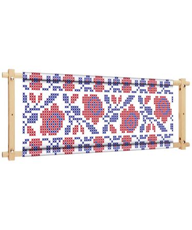 Needlepoint Embroidery Tapestry Scroll Frame Cross Stitch Frame Wood Needlework Frame Quilting Hoop Stand Stitching Needlepoint Holder Tool Wooden Needlepoint Stretcher Frame for Sewing  12 x 33 Inch