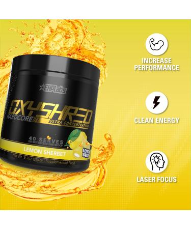 EHPlabs OxyShred Hardcore Thermogenic Pre Workout Shredding Supplement - Promotes Shredding Energy Booster Pre-Workout Mood Booster - Lemon Sherbet 40 Servings Lemont Sherbet - Buy Online on SooperMarket.com