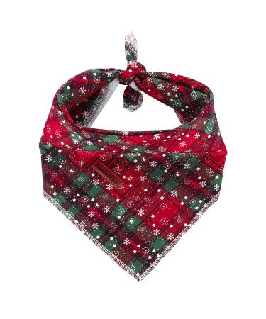 Lionheart Glory Dog Haller Washable Soft Cotton Christmas Libbar Schal adjustable Kerchief square dog Neck towel for large dogs green neckerchiefs Large (1 Pack) B: red and green grille
