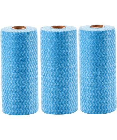 3 Rolls Kitchen Cloth 150 Sheets Disposable Dish Cloths Cleaning Cloths All Purpose Dish Cloths Non Woven Blue Cloths Wash for Kitchen Bathroom Window Glass - Buy Online on SooperMarket.com