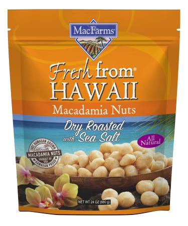 Macadamia Nuts  MacFarms Dry Roasted Macadamia Nuts (24 Ounce) - Premium Roasted Nuts with Sea Salt Fresh From Hawaii Sea Salt Flavored Healthy Snack