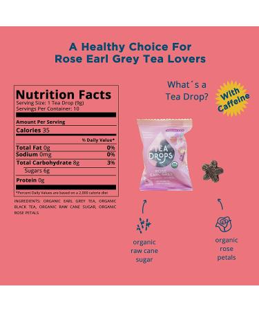 Organic Loose Leaf Tea Drops - Rose Earl Grey | 10 Convenient Servings - Buy Online on SooperMarket.com