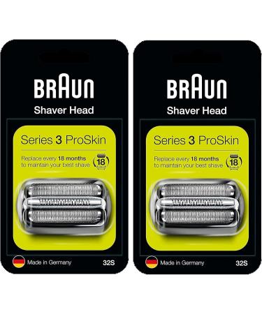 BRAUN 32S Series 3 Shaver Foil & Cutter Head Replacement Cassette - 2 Count | Premium Shaving Accessories Shipping Worldwide - Buy Online on SooperMarket.com