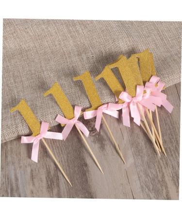 Gadpiparty 10 Pcs First Birthday Wedding Fondant Topper Baby Shower 1st Birthday 1 Year One Year Old Birthday Cake Picks Stick Glitter Cupcake Picks Cakes Cake Topper Insert Card Number - Buy Online on SooperMarket.com