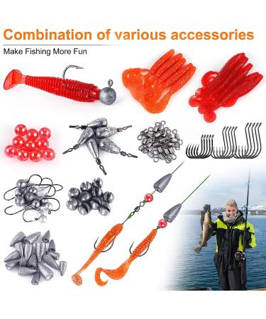 PLUSINNO 253/108pcs Fishing Accessories Kit - Tackle Box with Lures, Hooks, and Blades for Bass, Bluegill, Crappie - Buy Online on SooperMarket.com