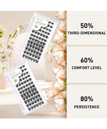 Cluster Lashes B09 D Curl 16mm - 72 Pcs | Natural DIY Eyelash Extensions | Soft Fluffy Individual Clusters | B&Q Lash Clusters - Buy Online on SooperMarket.com