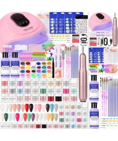 Nail studio set 29 colors acrylic powder with 2*60ml acrylic liquid nail miller for gel nails with 72W UV lamp for gel nails set nail design Geln gel starter set acrylic powder set