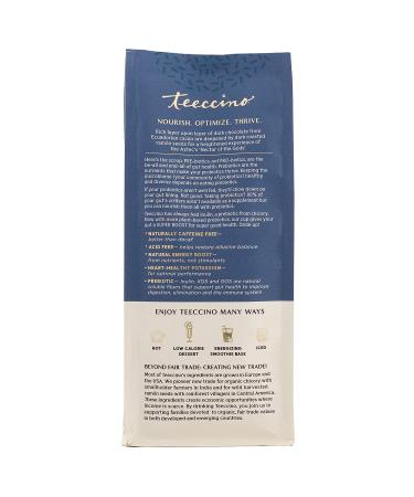 Teeccino Dark Chocolate Herbal Coffee - Caffeine Free Prebiotic Dark Roast 10 oz - Buy Online on SooperMarket.com