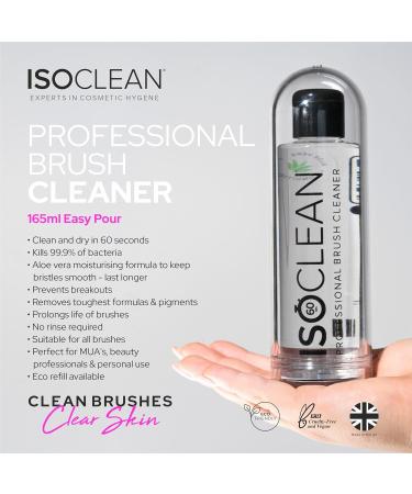 ISOCLEAN Makeup Brush Cleaner Liquid Easy Pour Solution - 165ml - Vegan Cruelty-Free Fast Drying Easy to Use - Works in 60 seconds 165 ml (Pack of 1) - Buy Online on SooperMarket.com