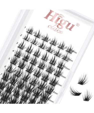 72 Pcs Lash Clusters DIY Eyelash Extension D Curl 8-16mm Wide Stem Cluster Lashes Individual Lashes Cluster Lashes Wisps Reusable Professional Makeup for Self-application(Sparkle D 8-16mm)