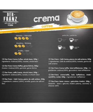 Buy Der-Franz Crema Whole Bean Coffee - 3x500g Pack | International Shipping Available - Buy Online on SooperMarket.com