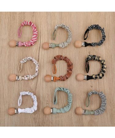 Tian-K Pacifier Chain - Cotton & Beech Wood Baby Pacifier Clip Teething Toy & Nipple Holder for Infants - Buy Online on SooperMarket.com