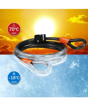 Valuemax 2m Safety Loop Cable - Plastic Coated Steel Cable for Bicycle Motorcycle & eBike | 12mm Thick Black - Secure Your Ride! - Buy Online on SooperMarket.com