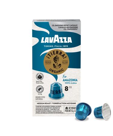 Lavazza Tierra for Amazonia Medium Roast Coffee Capsules Compatible with Nespresso Original Machines Round and balanced espresso notes of chocolate and caramel (pack of 1)10 pieces Tierra for Amazonia Pack of 1