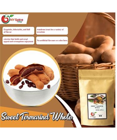 NY Spice Shop Sweet Tamarind Pods - 1 lb Fresh Tamarind Candy, Whole Fruit - All Natural & Gluten Free - Buy Online on SooperMarket.com