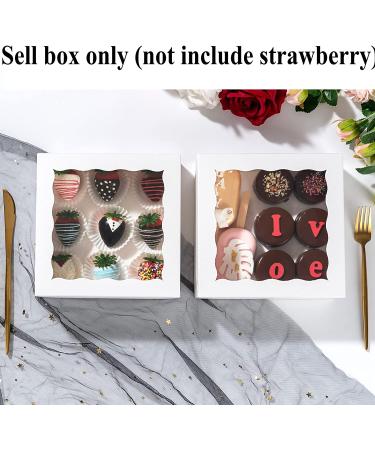 RomanticBaking 24 Pack Bakery Boxes (Set of 24) - White Chocolate Covered Strawberries & Cookies Boxes (7x7x2.5) - Buy Online on SooperMarket.com