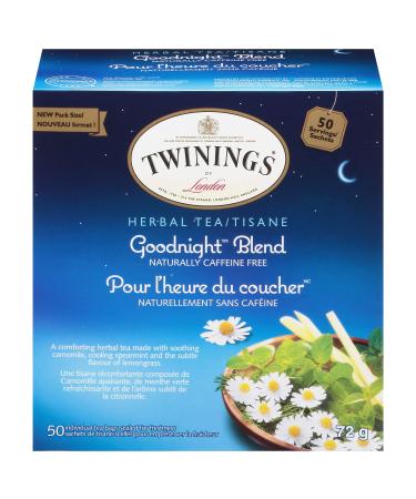 Twinings Goodnight Herbal Blend Individually Wrapped Tea Bags | Camomile Spearmint & Lemongrass | Naturally Caffeine-Free Relaxing Tea | 50 Count (Pack of 6) | Enjoy Hot or Iced Goodnight Blend 50 Count (Pack of 6)