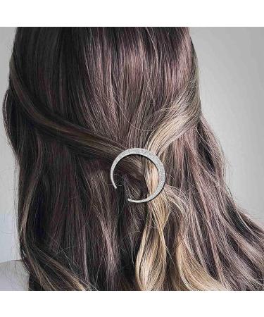 Moon Hair Clips Rhinestone Hair Clips Metal Star Geometric Golden Snowflake for Women Girls Combing Silver 9 Pieces - Buy Online on SooperMarket.com