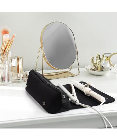 Portable Hair Tools Travel Bag & Heat Resistant Mat - Neoprene, Black | Organizer for Flat Irons, Straighteners, Curling Irons & Accessories - Buy Online on SooperMarket.com