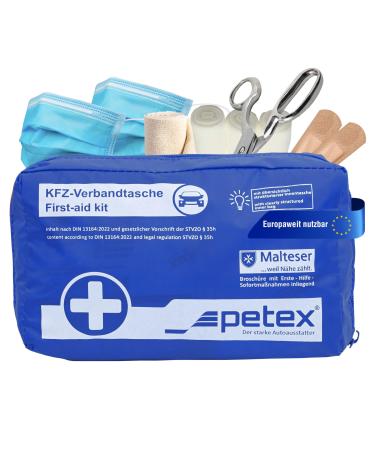 Petex first aid kit car first aid kit blue current standard 2022 contents according to DIN 13164:2022 Single Blue