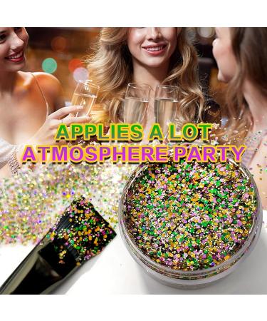Buy Green Purple Gold Holographic Chunky Glitter - 25g for Mardi Gras Crafts Face & Body Art Nail Decorations - Fast International Shipping - Buy Online on SooperMarket.com